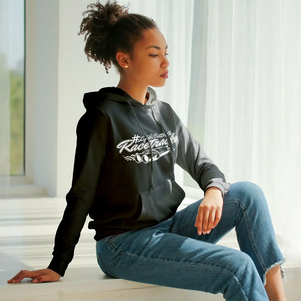 Exklusiv - Damen Hoodie DoubleVibes #LifeIsBetterOnRacetracks – Bild 3